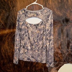 Camouflage long sleeve top
